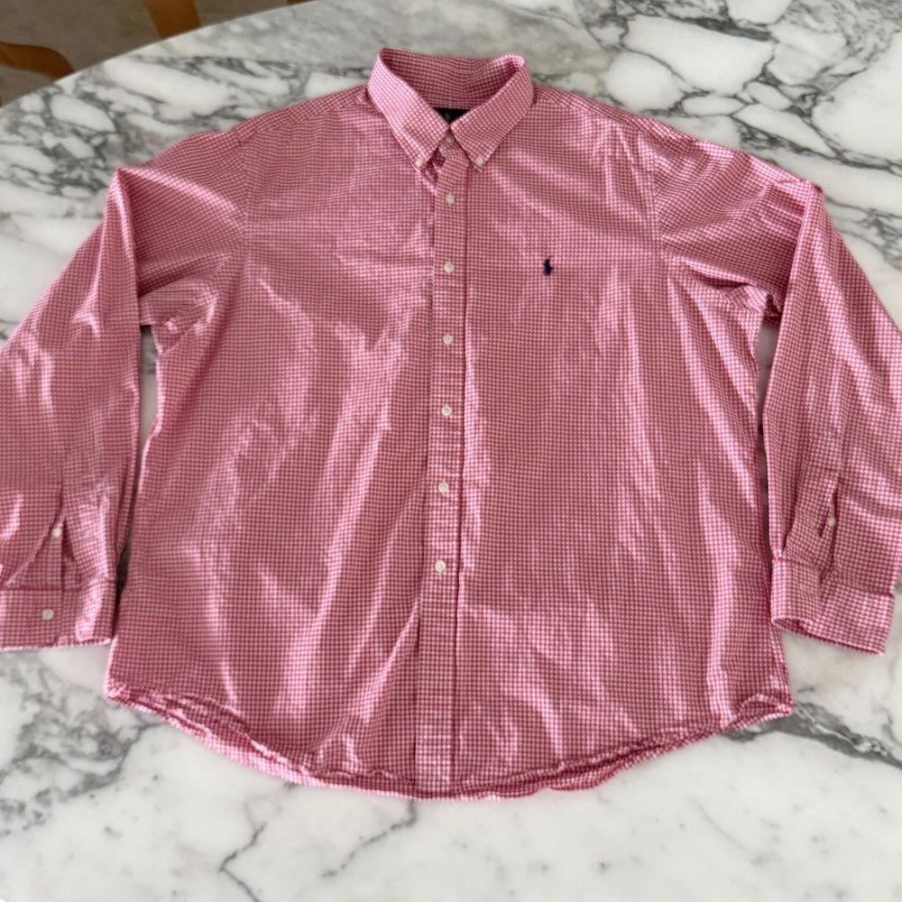 Polo Ralph Lauren Cotton Men's Red long sleeve shirt, XXL